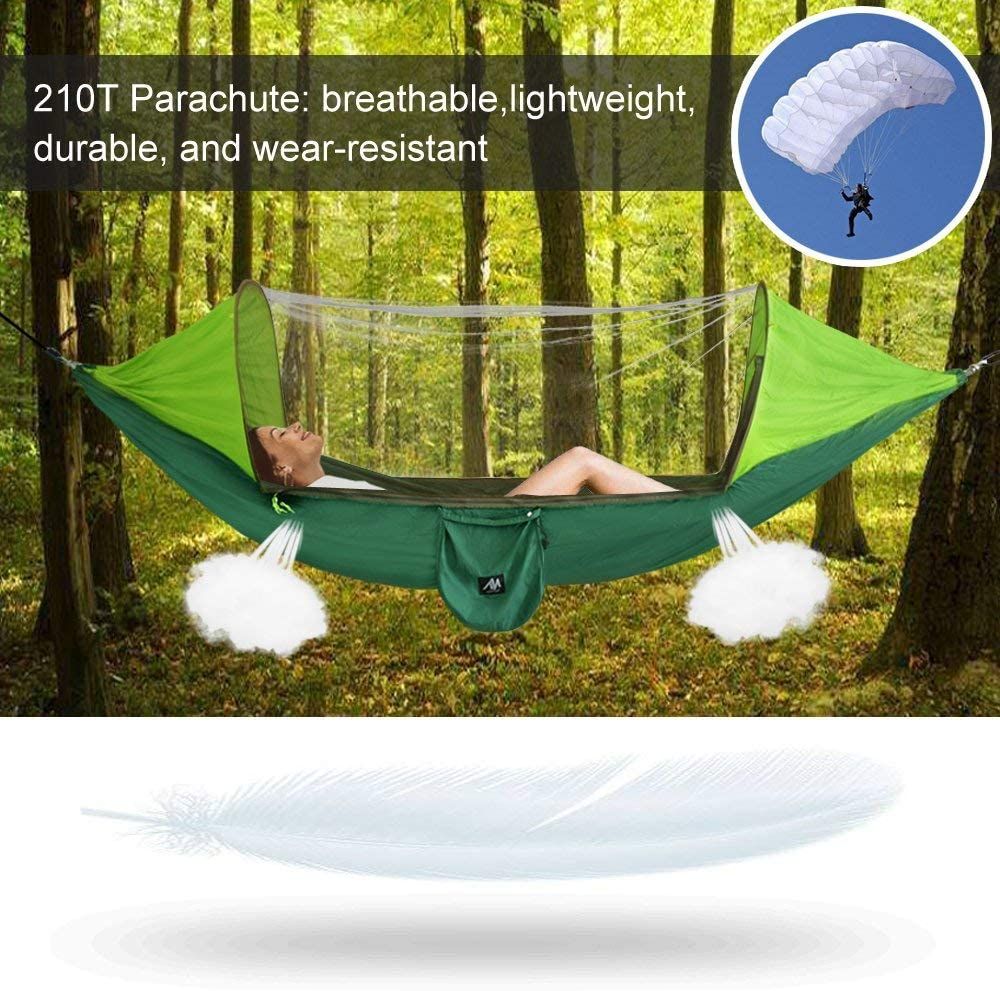 ayamaya Camping Hammock with Mosquito Net & Sunshade Cloth +Rechargeable Camping Fan with Led Light