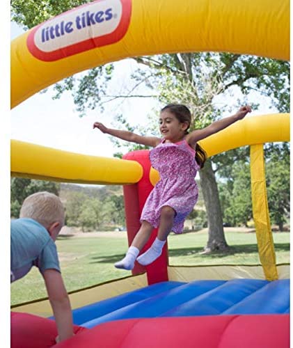 Little Tikes Jump 'n Slide Bouncer - Inflatable Jumper Bounce House Plus Heavy Duty Blower With GFCI, Stakes