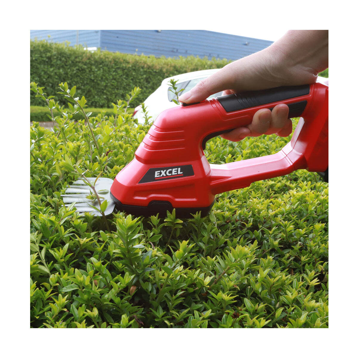 Excel 18V Garden Power Tool Set: Grass Trimmer, Hedge Trimmer & Lawn Mower with 3x 5.0Ah Batteries & Charger