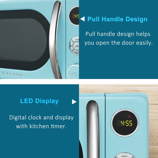 0.7 cu. ft. Retro Countertop Microwave Oven, 700 Watts, Blue