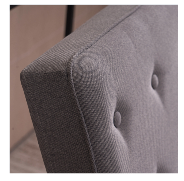 (75 x 69 x 84) cm Retro Modern Wooden Single Chair, Grey Fabric