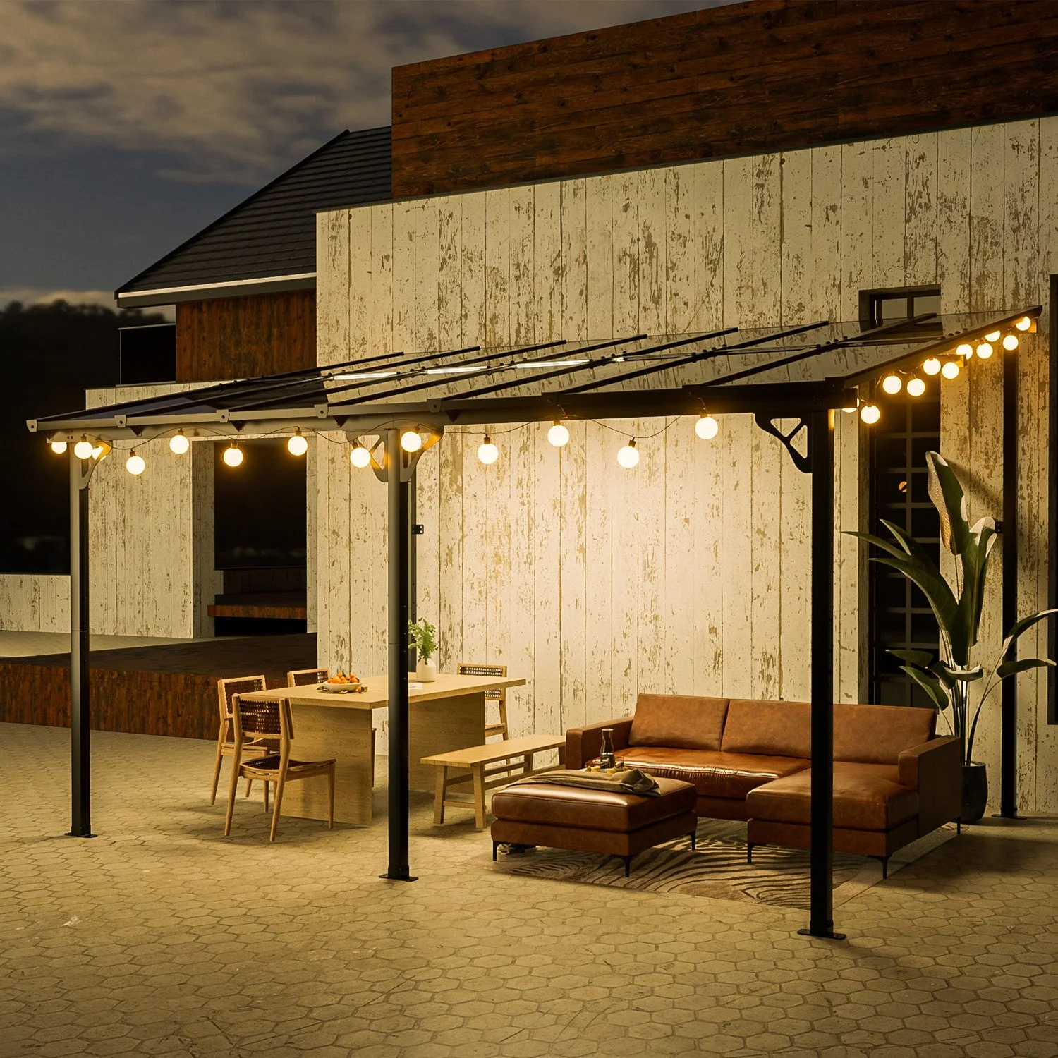 Polycarbonate Wall Mounted Lean To Gazebo