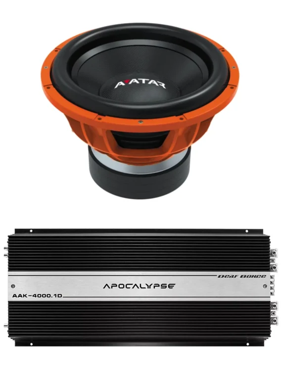 Deaf Bonce Car Audio 15′′ 2Ohm Avatar Subwoofer STU-1546-D2&Monoblock Amp Package New