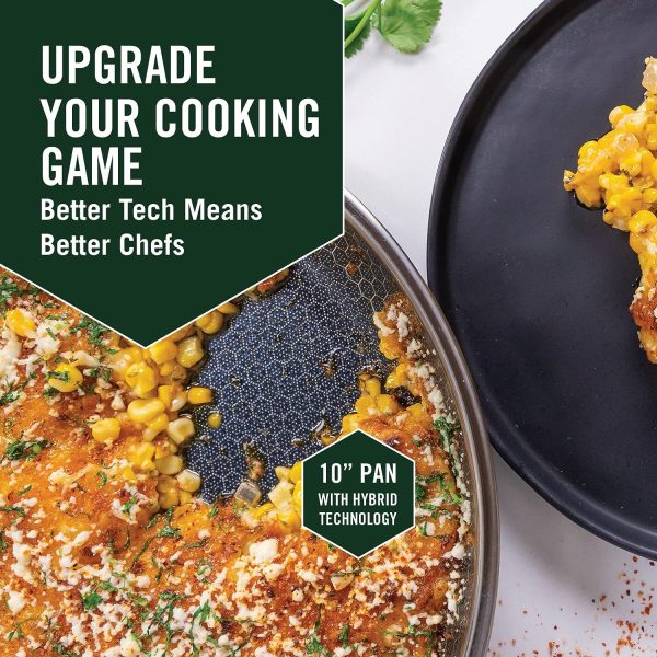 10 Inch Hybrid Nonstick Frying Pan, Dishwasher and Oven Friendly, Compatible with All Cooktops