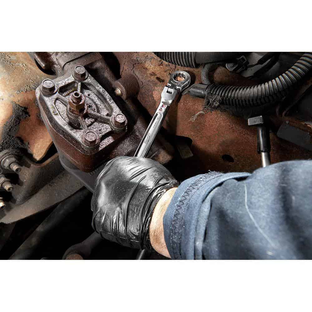 144-Position Flex-Head Ratcheting Combination Wrench Set SAE and METRIC (14-Piece)