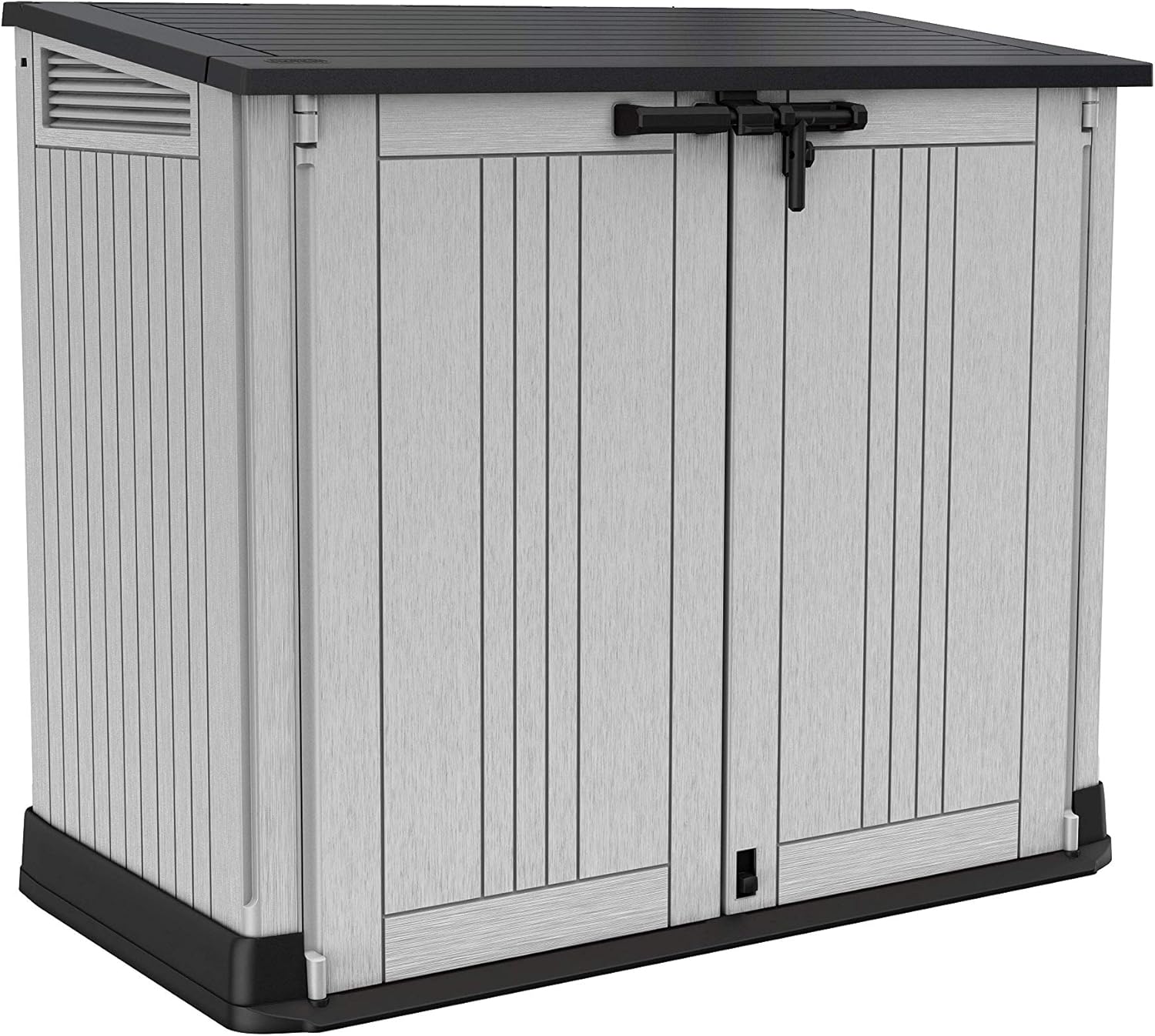 Keter Store It Out Nova Outdoor Garden Furniture Storage Shed Light Grey with Dark Grey Lid | Fade Free | All Weather Resistant | Safe and Secure | Zero Maintenance | 5 year Warranty