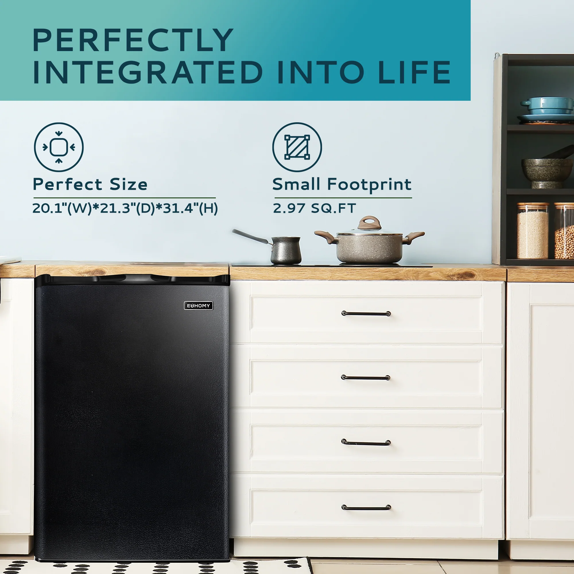 EUHOMY Compact Mini Freezer, Upright freezer Rapid Cooling