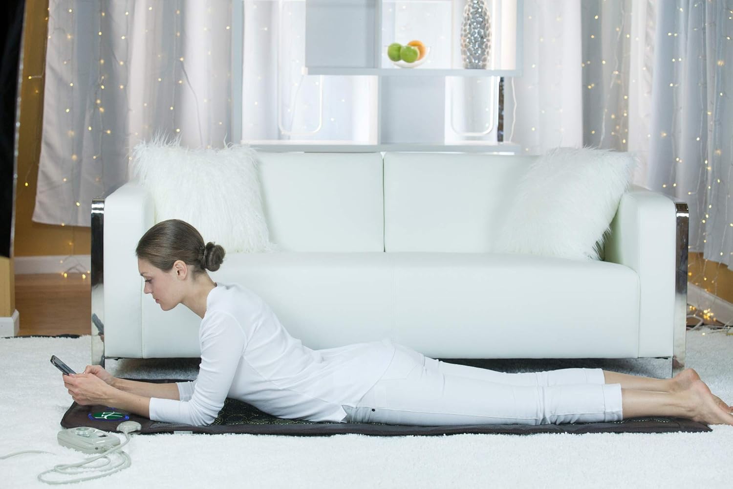 HealthyLine Far Infrared Heating Pad - Hot Stones Jade Tourmaline - Negative Ions - Mesh JT Mat Full 7224 Soft Light InfraMat Pro®