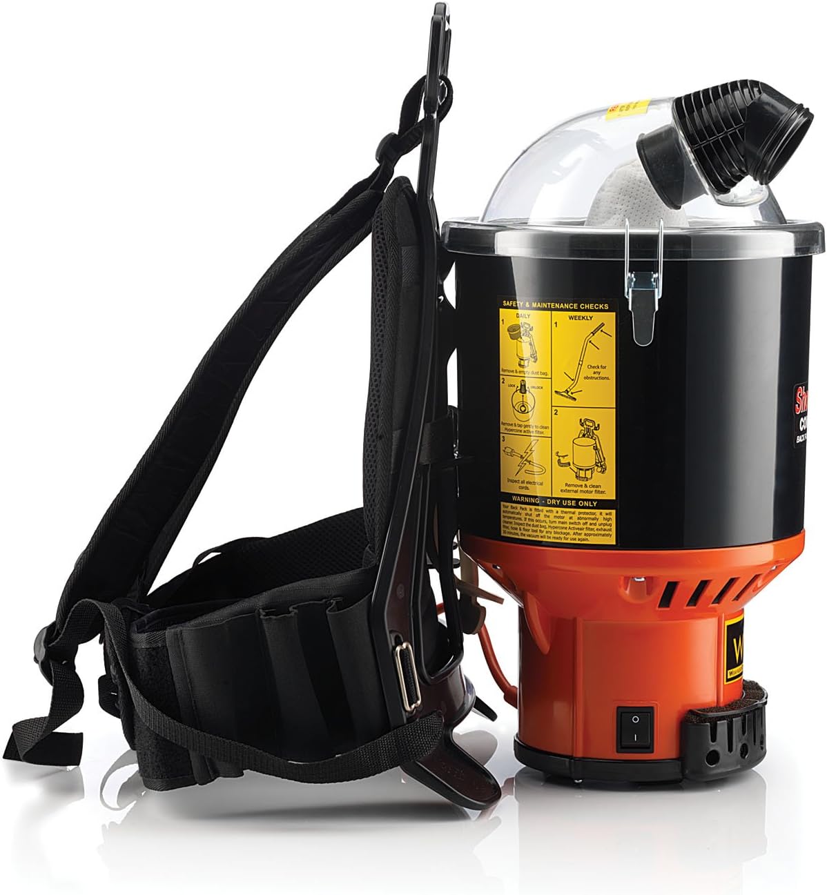 Commercial Shoulder Vac Pro Backpack Bagged Vacuum Cleaner, with HEPA Media Filter, Lightweight with Extra Long Cord, Chiropractic Design, for Carpet and Hard Floors, C2401, Black