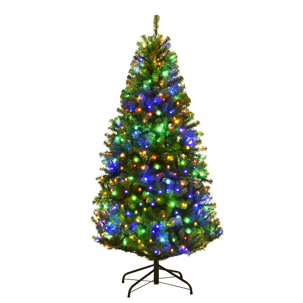 Costway 8Ft Pre-Lit Artificial Christmas Tree Hinged 750 LED Lights