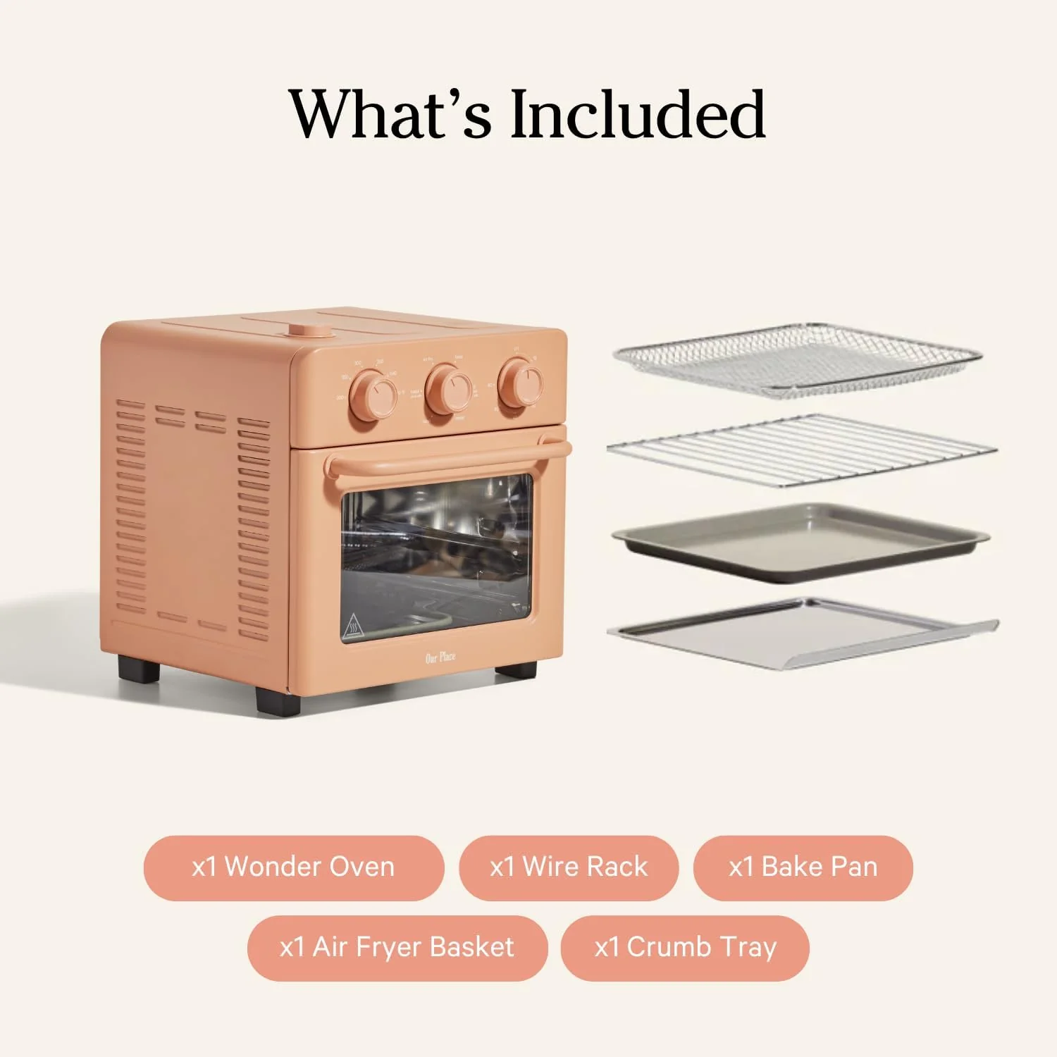 Our Place Wonder Oven | 6-in-1 Air Fryer & Toaster Oven with Steam Infusion | Compact, Countertop Friendly, Fast Preheat, Multifunctional | Air Fry, Toast, Roast, Bake, Reheat & Broil | Spice