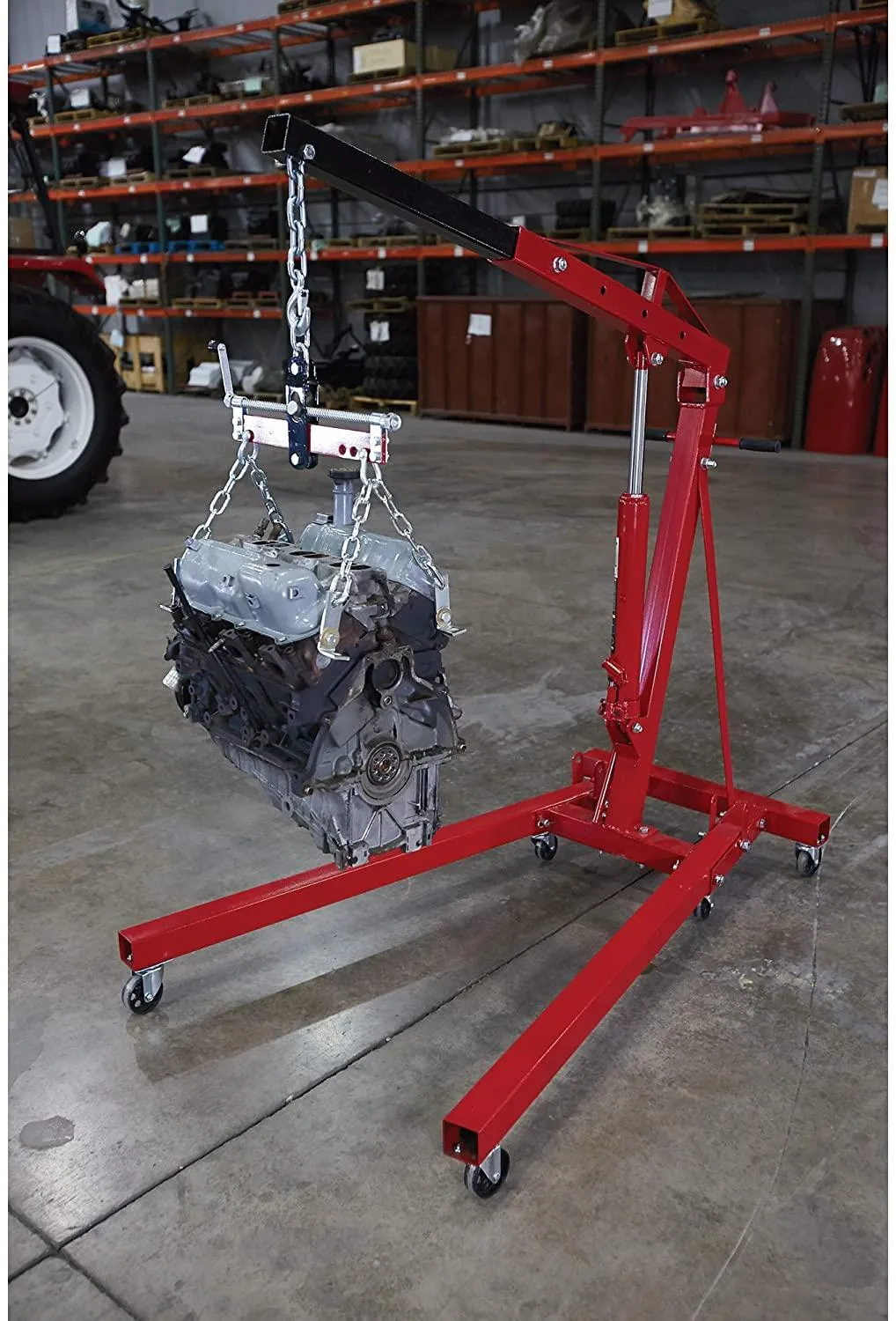 Strongway Hydraulic Engine Hoist with Load Leveler �C 2-Ton Capacity, 1in.-82 5/8in. Lift Range
