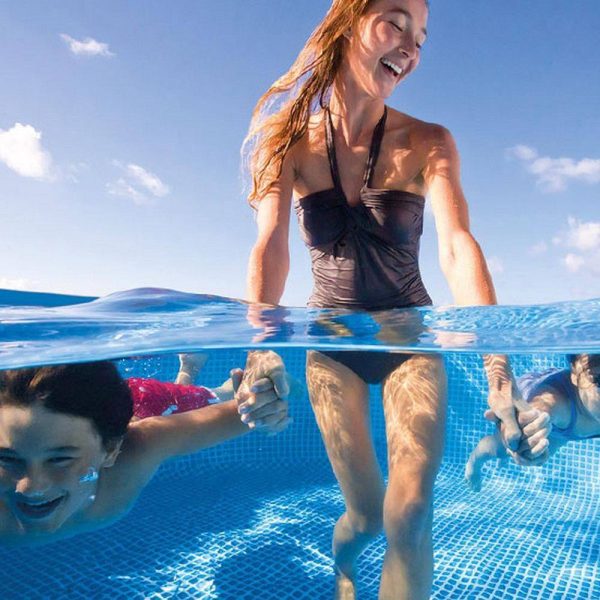 28271EH 8.5 ft. x 5.3 ft. x 2.13 ft. Rectangular Frame Above Ground Swimming Pool, Blue