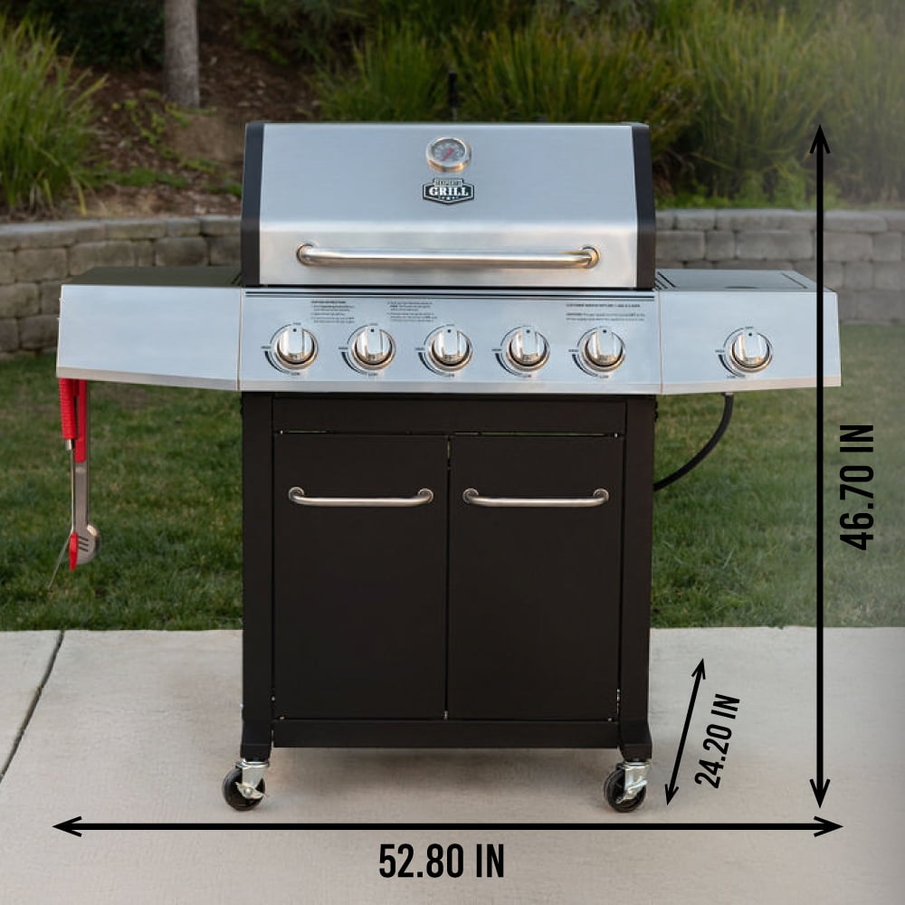 Expert Grill 5 Burner Propane Gas Grill with Side Burner