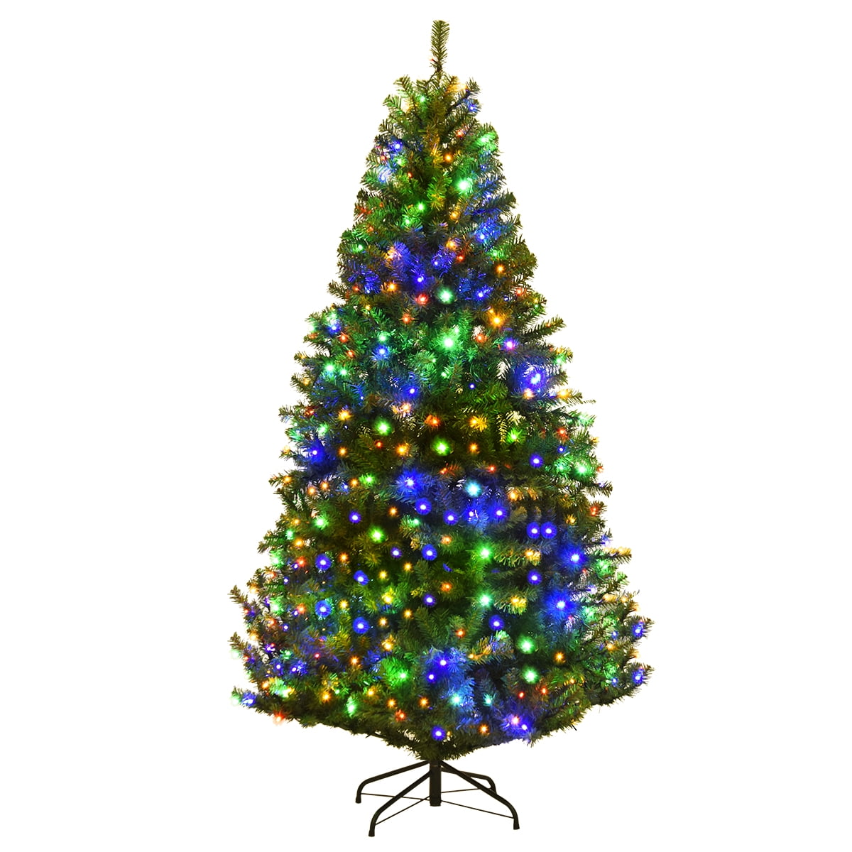 Costway 8Ft Pre-Lit Artificial Christmas Tree Hinged 750 LED Lights
