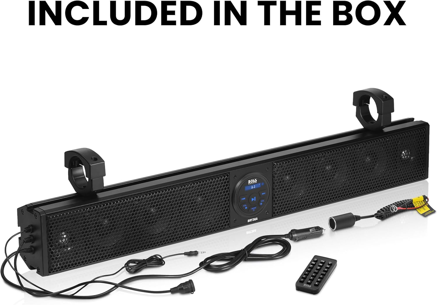 Audio Systems BRT26A ATV UTV Sound Bar - 26 Inch Wide, 4 Inch Speakers, 1 Inch Soft Dome Tweeters, Full Range, IPX5 Weatherproof, Bluetooth, Built-in Amplifier, Golf Cart Compatible