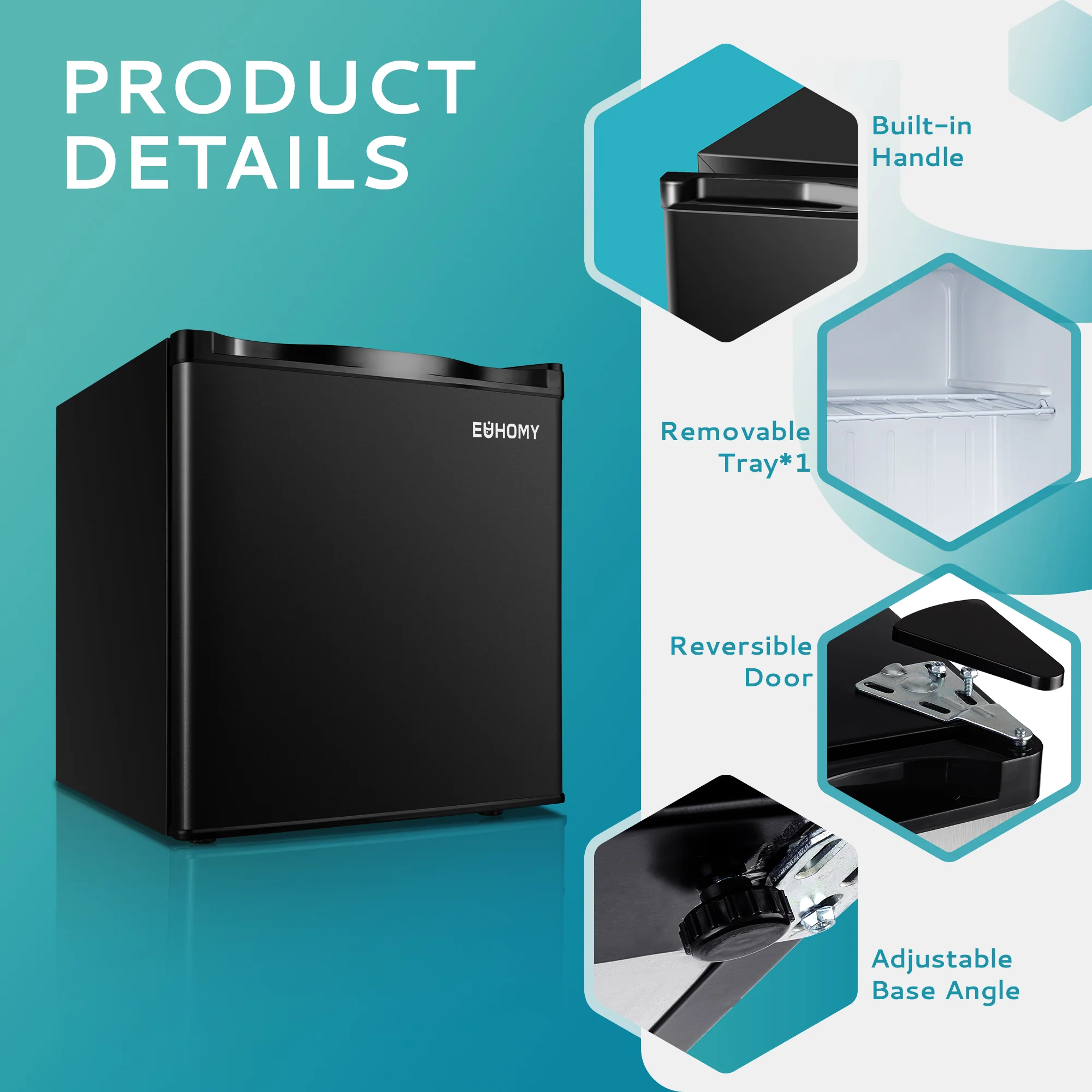 EUHOMY Compact Mini Freezer, Upright freezer Rapid Cooling