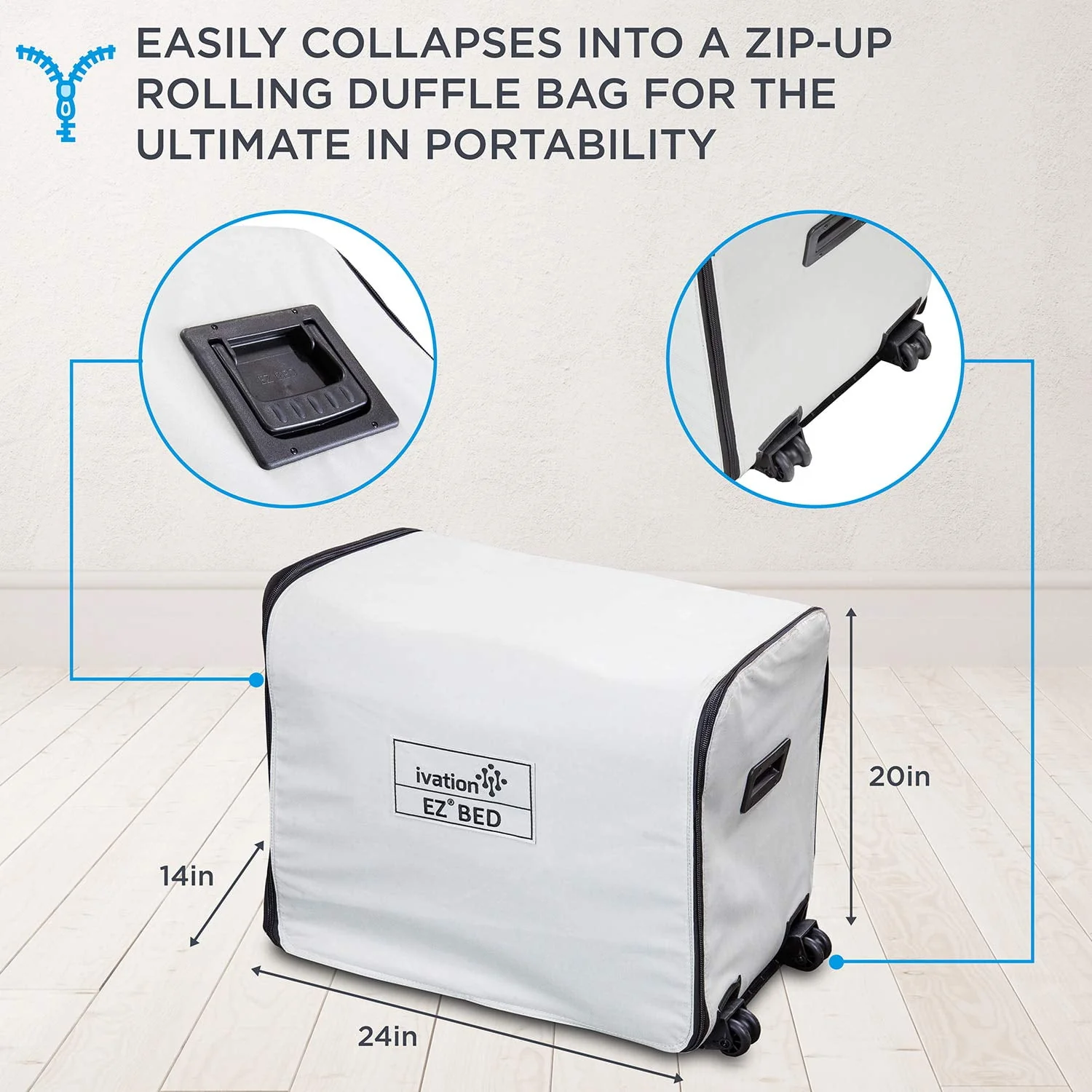 Ivation EZ-Bed Self Inflating Air Mattress, Twin Air Mattress with Built In Pump & Case