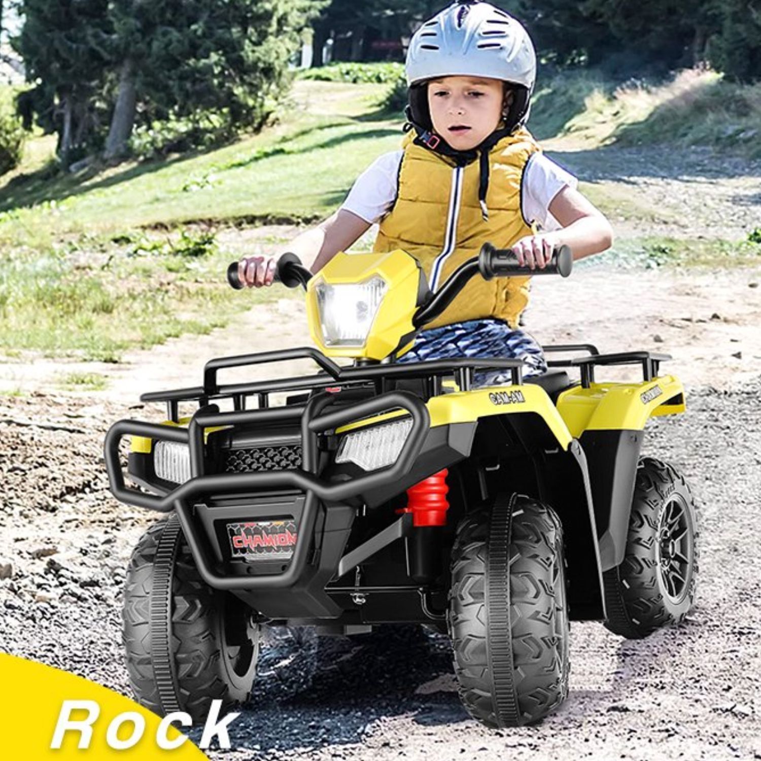 Kids Ride on ATV 12V Battery-Operated Car 4 Wheeler w/LED Light Remote Control