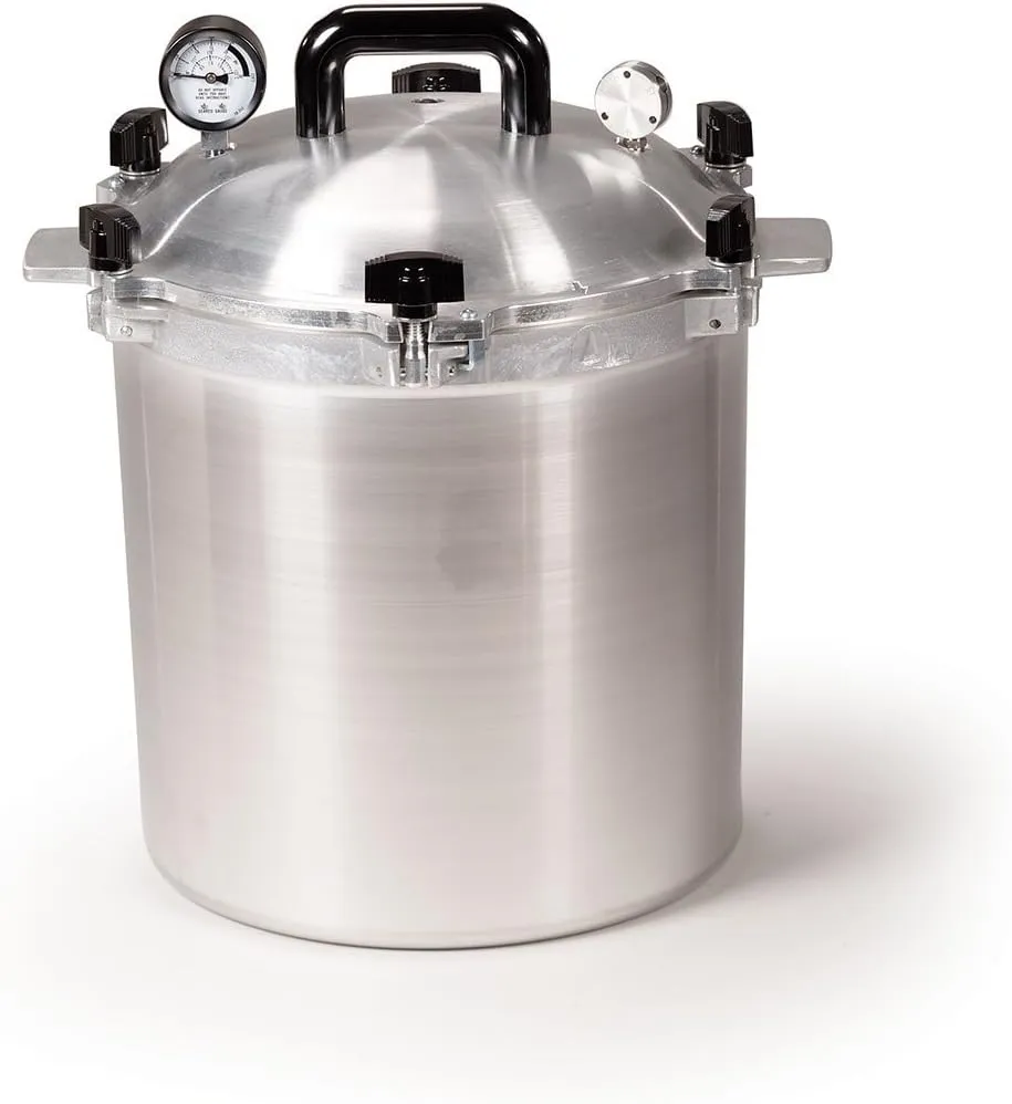 All American 1930 21.5qt Pressure Cooker & Canner, Aluminum, Metal-to-Metal Seal, Gas & Electric Compatible, Made in USA