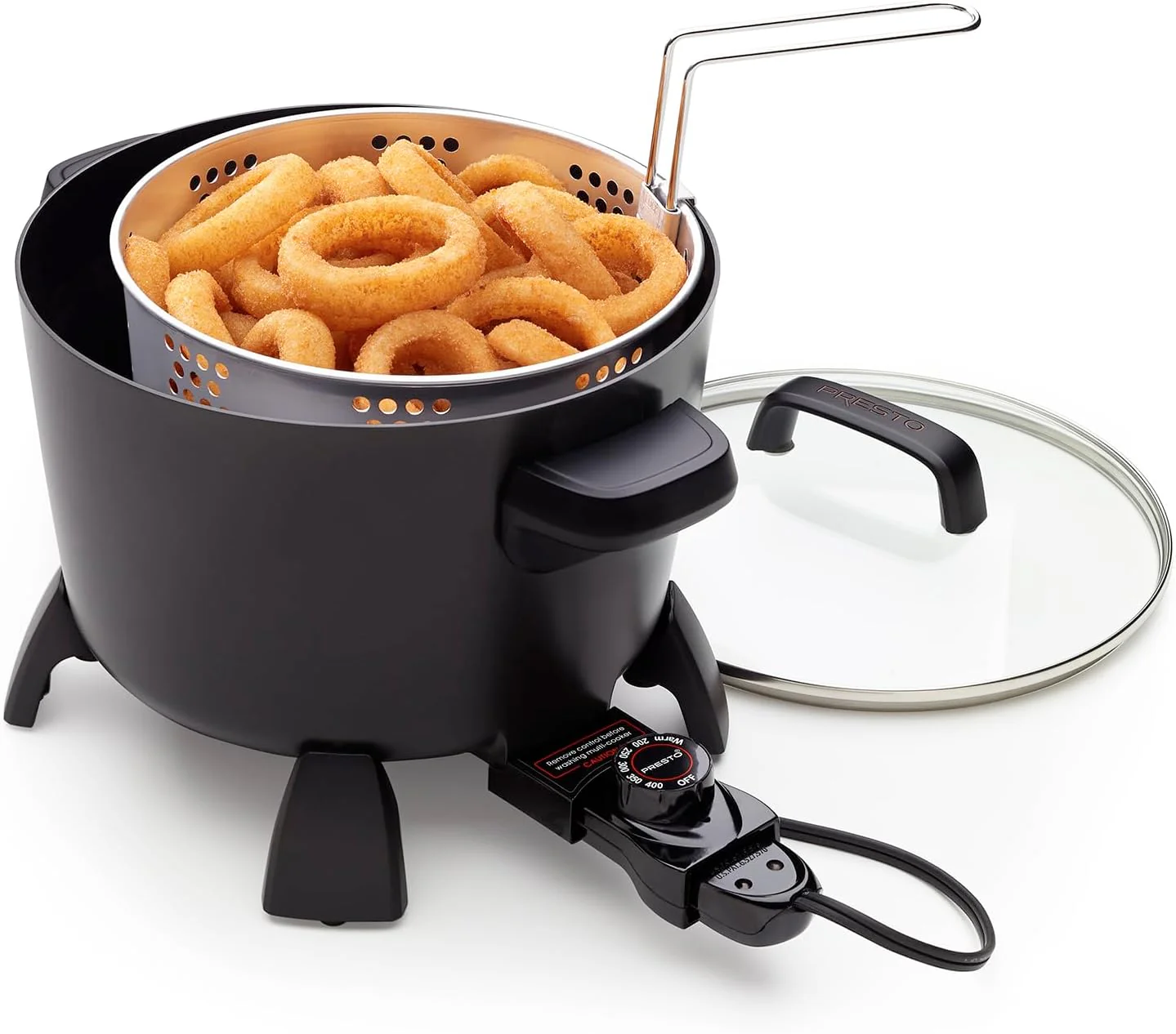 Presto 8-Quart Big Kettle, Steamer and Deep Fryer Multi-Cooker, Black