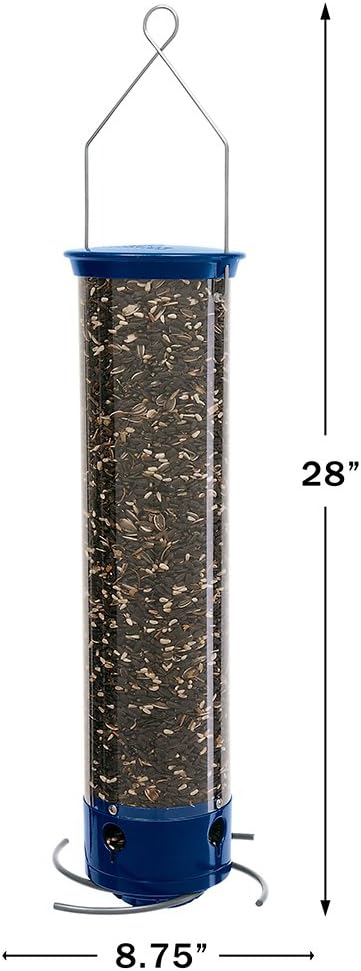 Droll Yankees 21964205201 787461785928 Squirrel Proof Bird Feeder, Yankee Whipper, 28-Inch, 4 P, Evening Blue