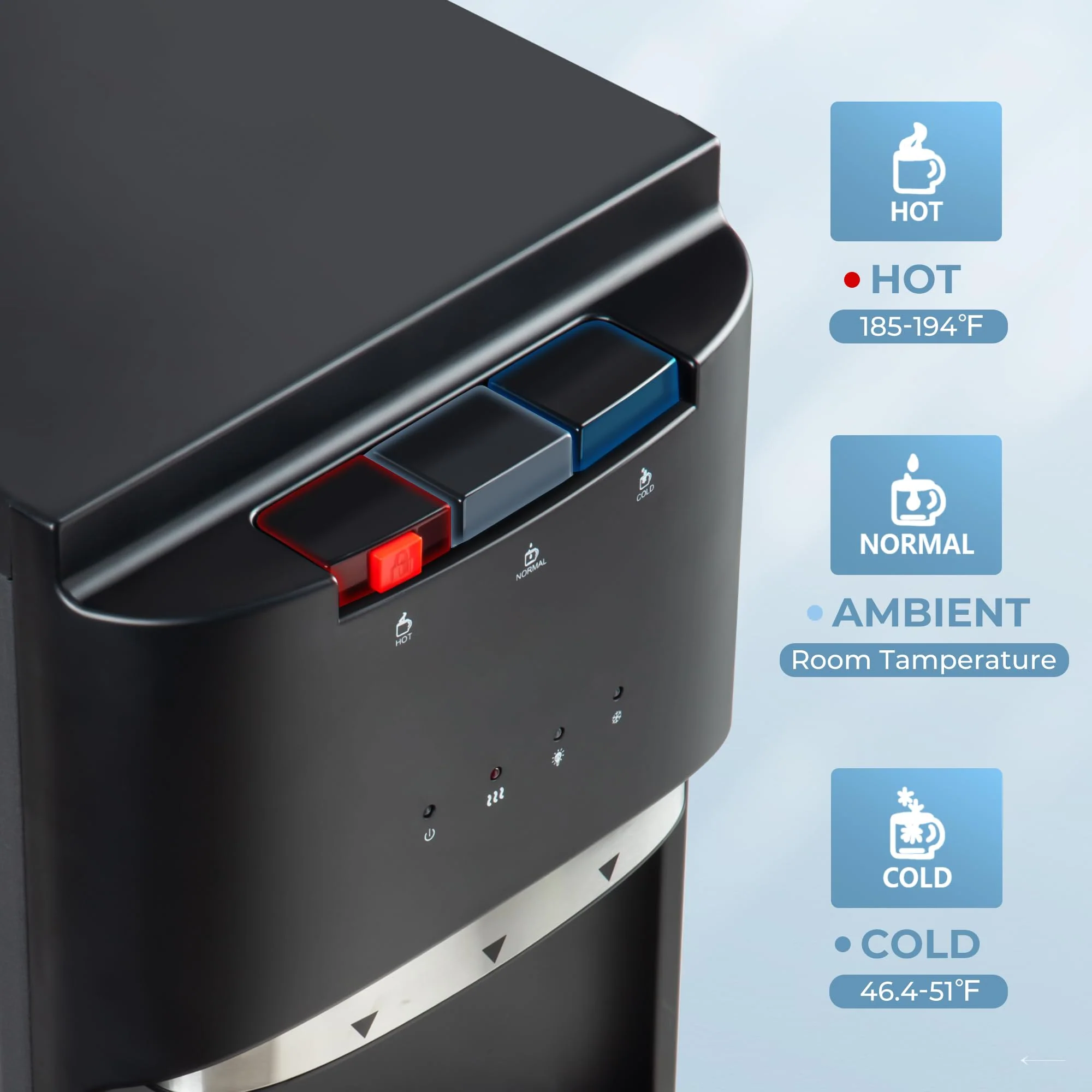 EUHOMY Self Cleaning Bottom Loading Water Cooler Dispenser, with UV Lights Stainless Steel