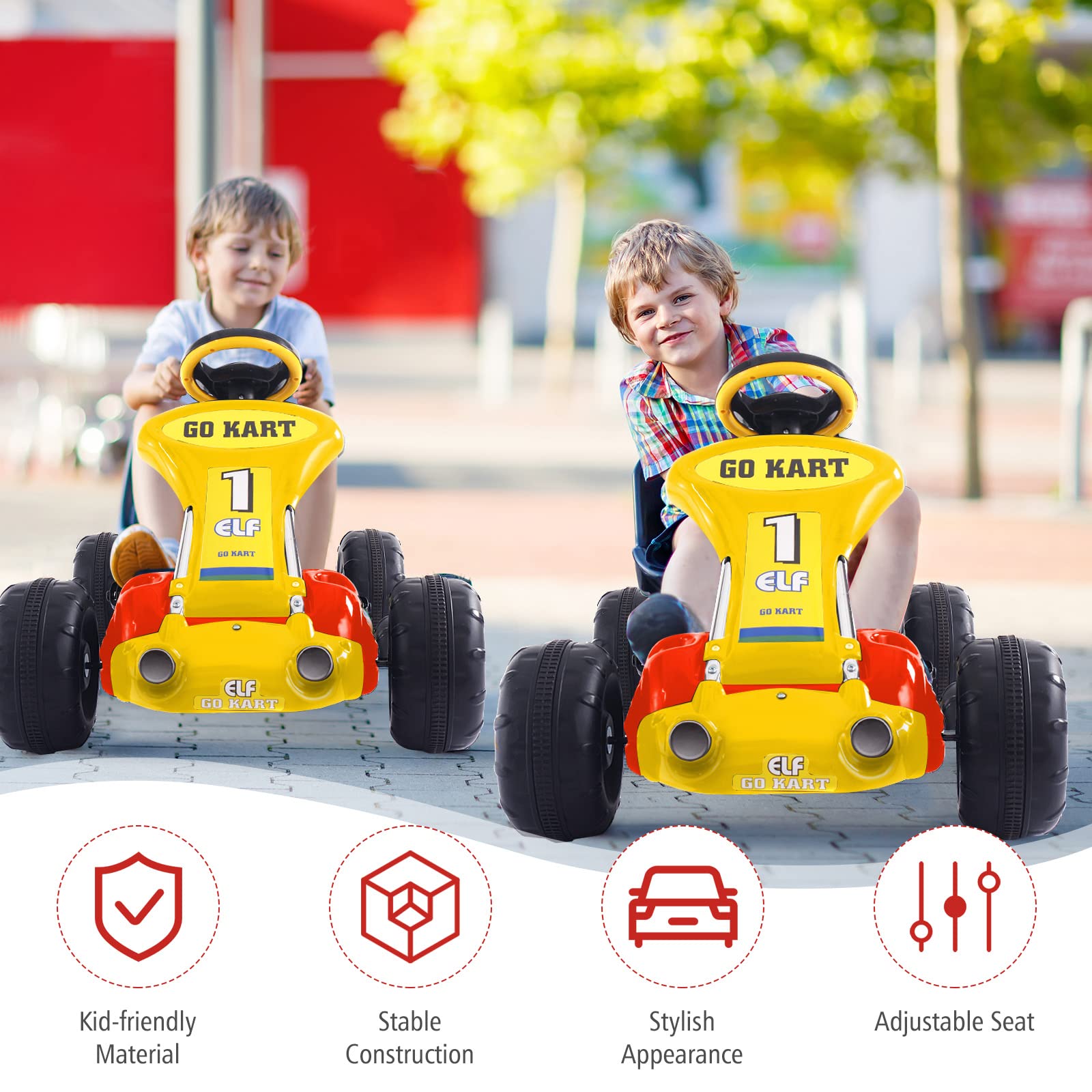 Costzon 3 Position Adjustable Steering Anti Slip