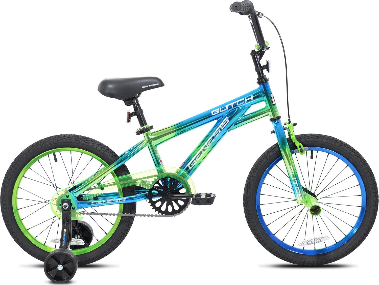 Genesis 18 Glitch Boy's BMX Bike, Blue/Green