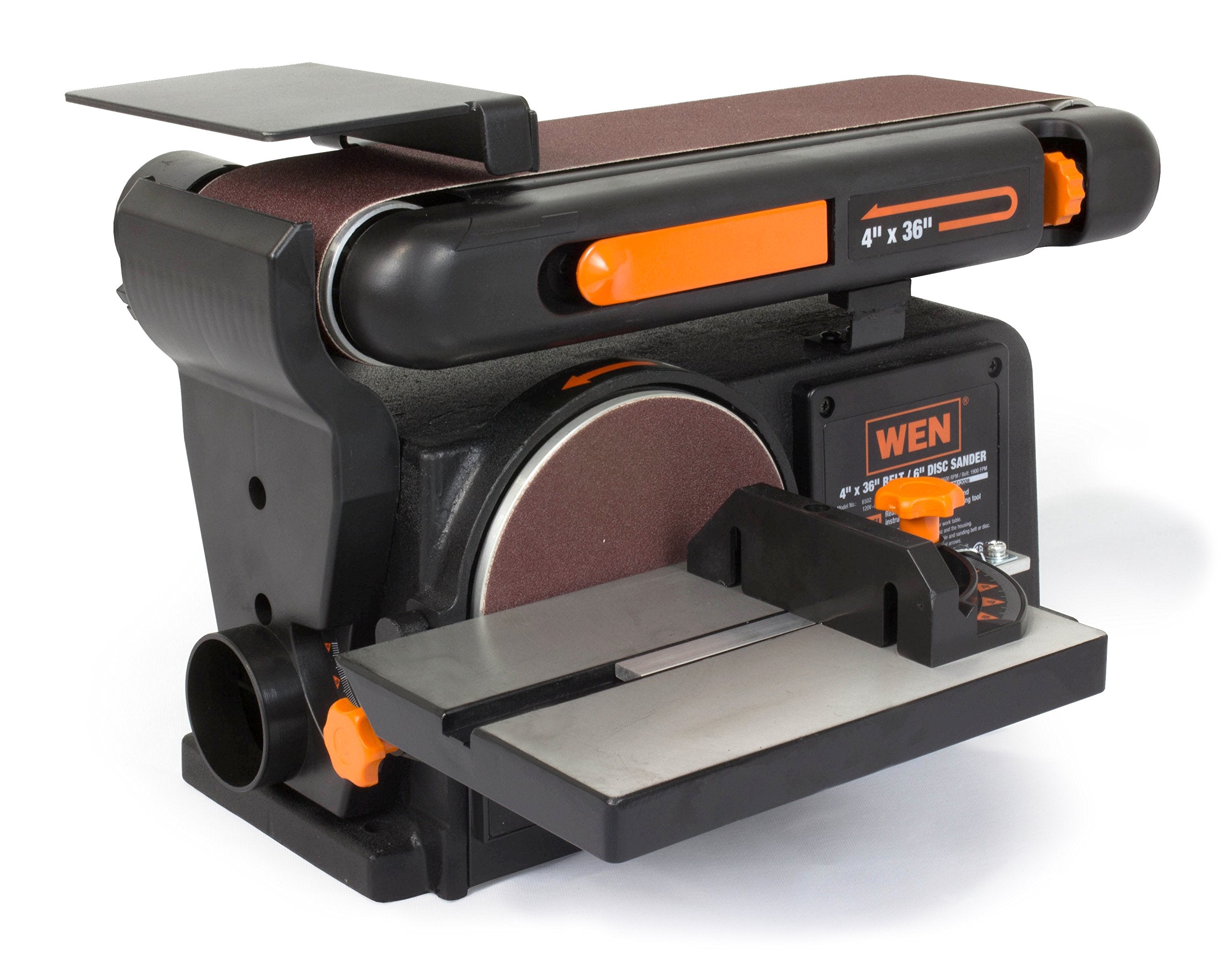 WEN 6502T Belt Sander, 4.3 Amp, 4×36 Inch Belt & 6×6 Inch Disc, Cast Iron Base, 3600 RPM