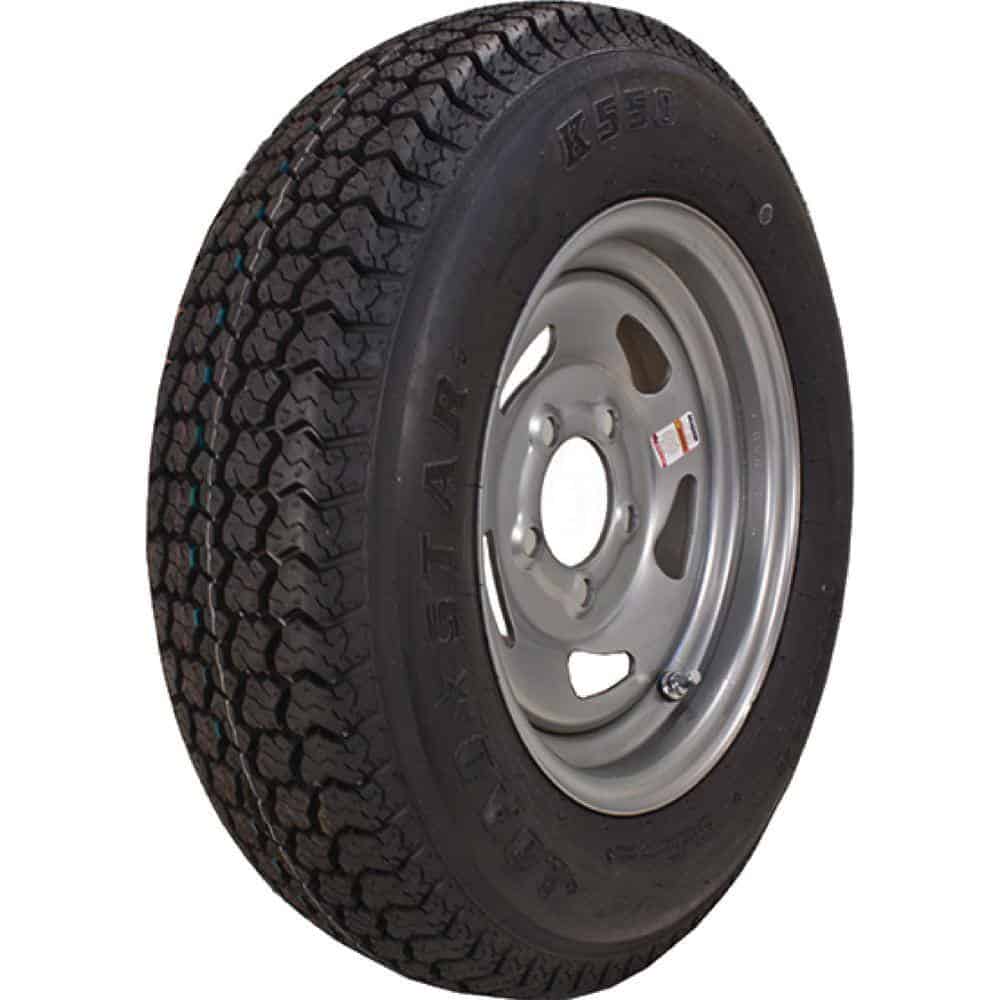 3S967 ST175/80D-13 K550  1360 lb. Load Capacity Silver 13 in. Bias Tire and Wheel Assembly