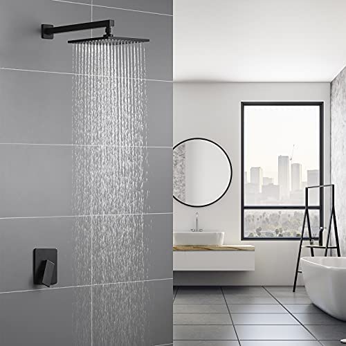 KES Black Shower Faucet Shower Valve Rain Shower