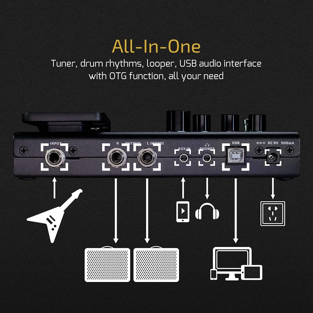 Valeton GP-200 Multi-Effects Guitar/Bass Pedal with Amp Modeling, IR Cab Simulation, MIDI, USB Interface