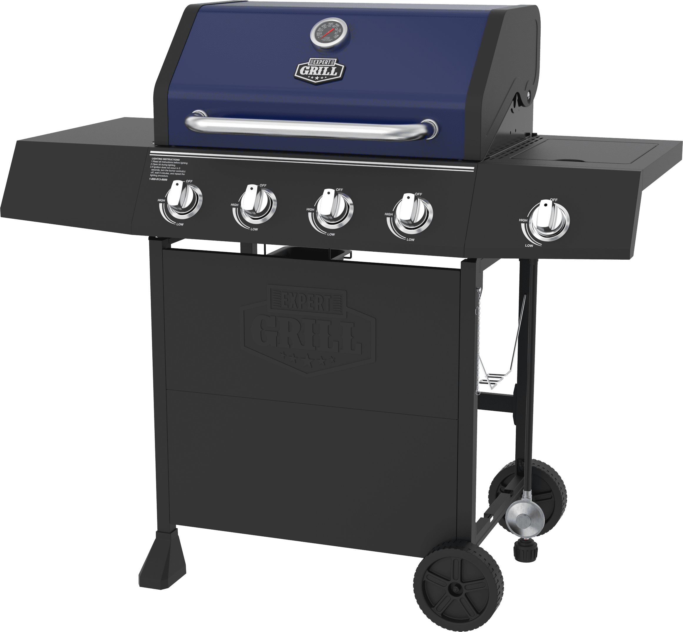 Expert Grill 4 Burner with Side Burner Propane Gas Grill in Red, 60,000 BTUs