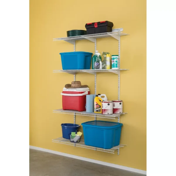 2845 ShelfTrack 16.75 in. D x 48 in. W x 80 in. H White Wire Utility Steel Closet System Kit