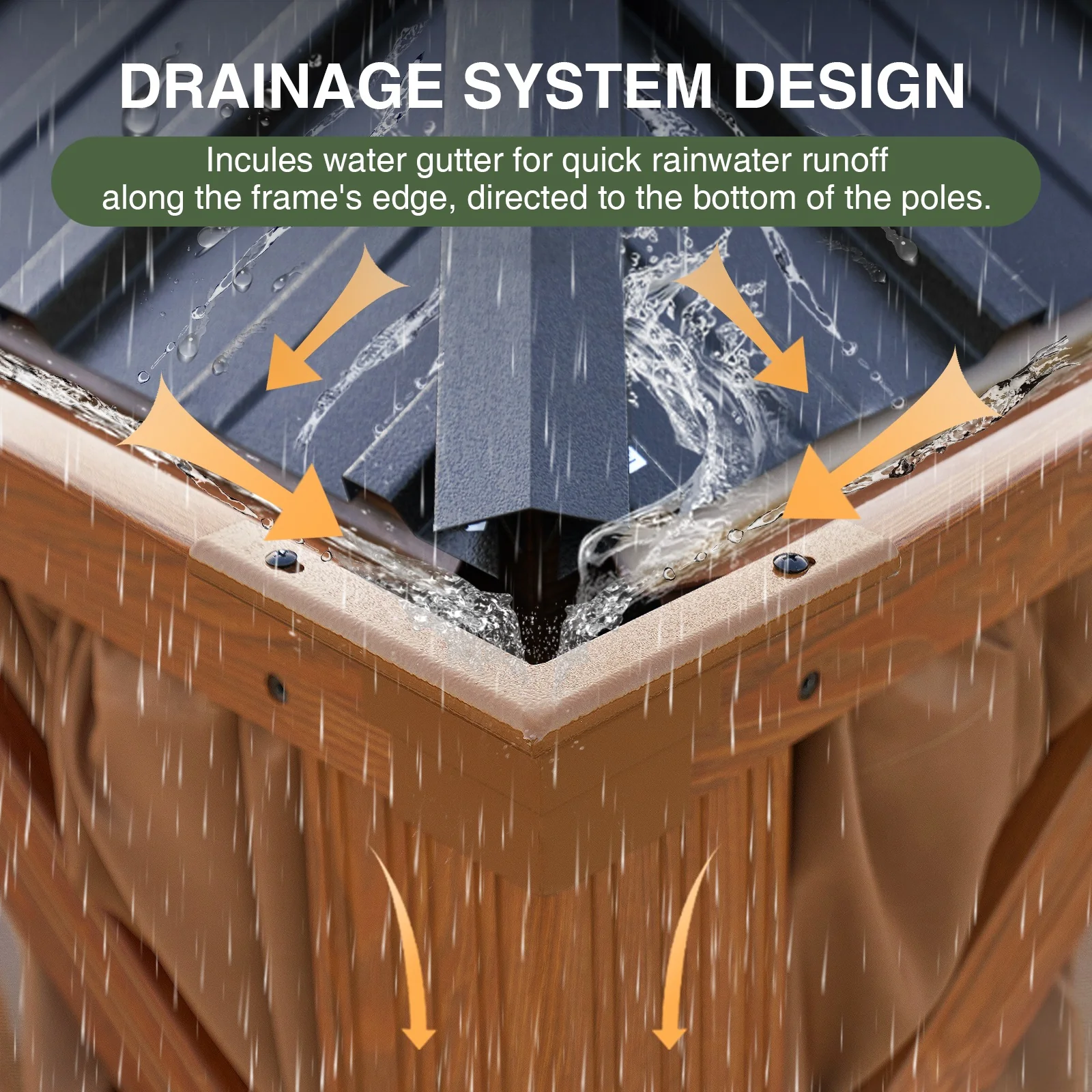 Hardtop Gazebo with Rain Gutter