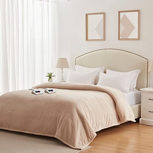 SEALY Electric Blanket King Size, Flannel Heated Blanket with 10 Heating Levels
