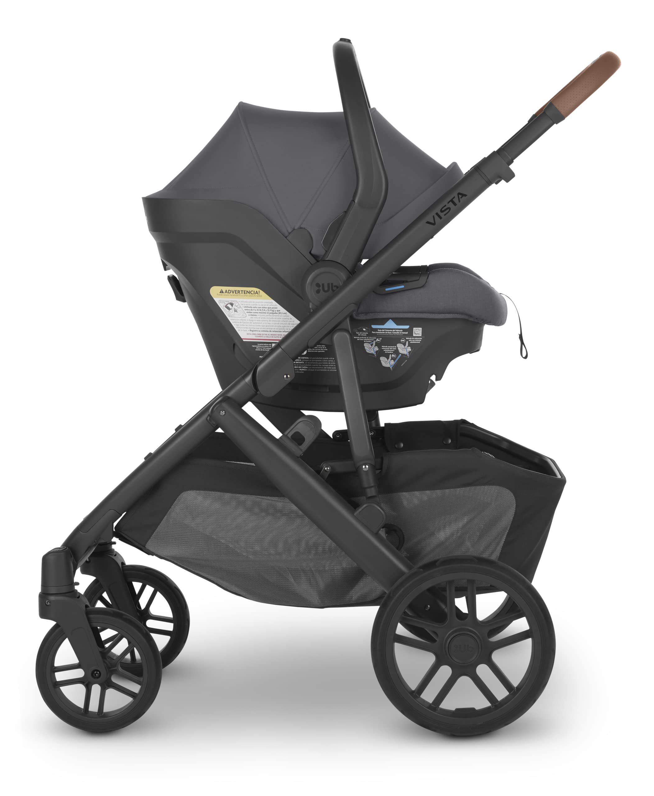 UPPAbaby Vista V2 Stroller & Mesa Max Car Seat Bundle, Charcoal – All-Wheel Suspension, Mesh Panels, Safety Features