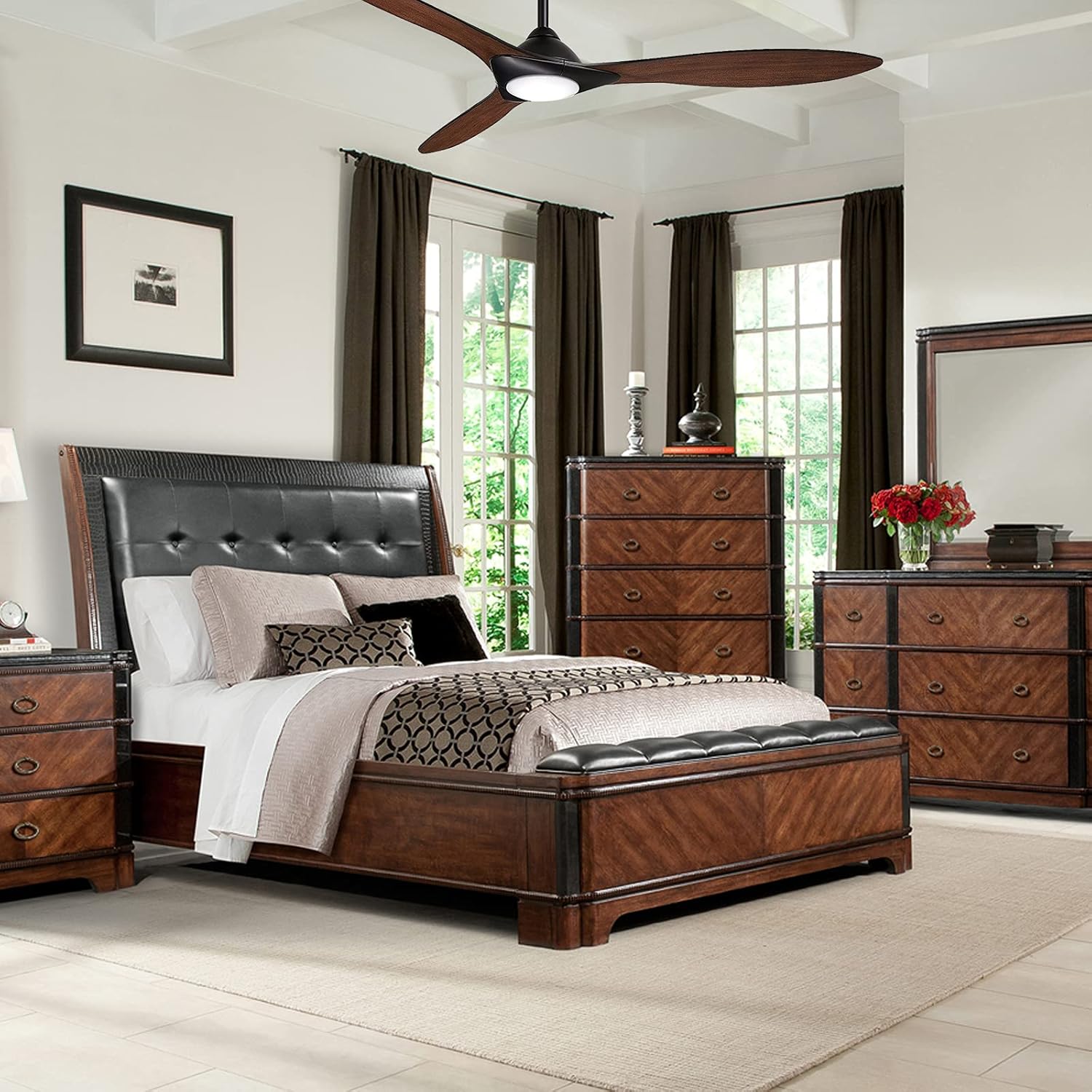 Ceiling Fan (Soft Brass/Flat White)