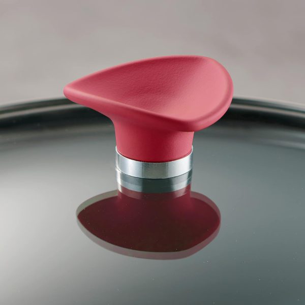 14-Piece Ceramic Cookware Set Red Nonstick, Induction-Ready, Oven Safe, Dishwasher Safe, Includes Fry Pans, Sauté Pan, Sauce Pans, Dutch Oven, and Wooden Utensils, 80110/034DS