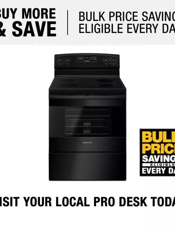 4.8 cu. ft. Electric Range in Stainless Steel – Black