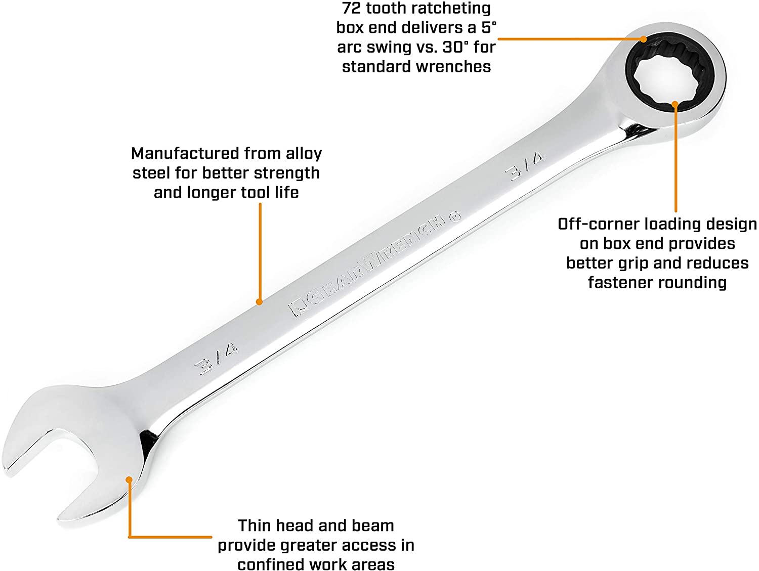 GEARWRENCH 20 Piece SAE/Metric Ratcheting Combination Wrench Set