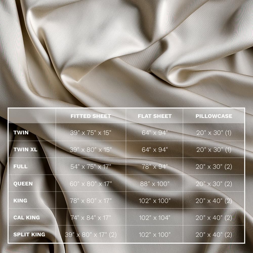 LUXOME Luxuriöses Bettlaken-Set, 100 % Viskose (Viskose) aus Bambus, Doppelbettgröße, Surf, tiefe Taschen, 3-teiliges Set (Flach, Kissenbezug)