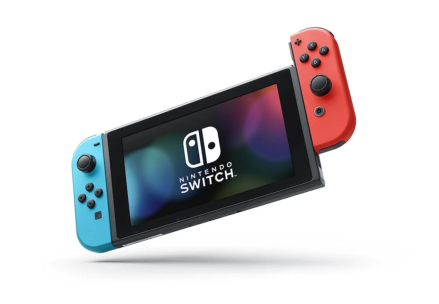 Nintendo Switch with Neon Blue and Neon Red Joy?Con