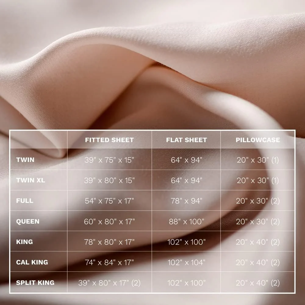 LUXOME Luxuriöses Bettlaken-Set, 100 % Viskose (Viskose) aus Bambus, Doppelbettgröße, Surf, tiefe Taschen, 3-teiliges Set (Flach, Kissenbezug)