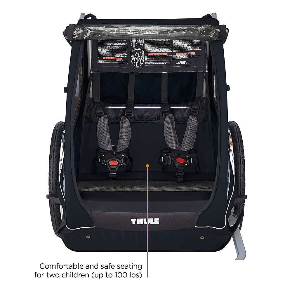 Thule - Coaster XT 2-Seat Bicycle Trailer and Stroller - Black