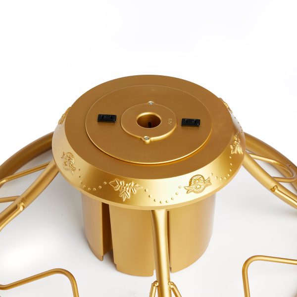 1-1.75 Artificial Christmas Tree Base Rotating Metal Stand, Gold