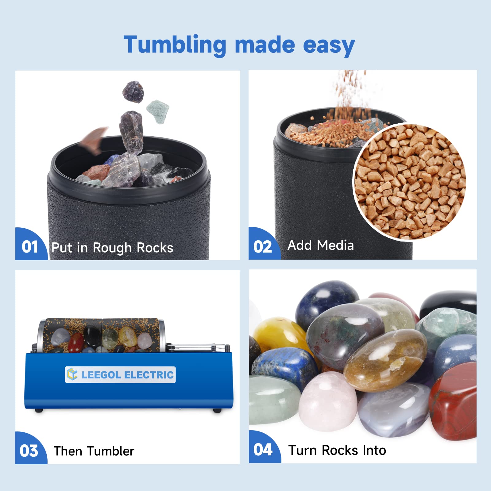 Leegol Electric Tumbler Lapidary Polisher