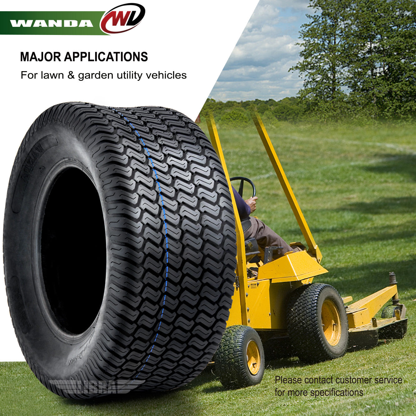 Set of 4 New Lawn Mower Turf Tires 15×6-6 Front and 20×10-8 Rear /4PR -13016-13040