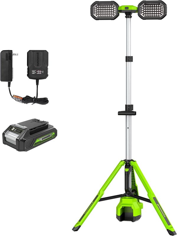 24V Standing Light Kit, LED Tripod Light with 2Ah Battery and 2A Charger